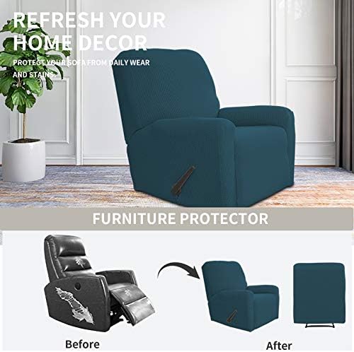 Easy-Going Stretch Recliner Chair Sofa Slipcover Washable Deep Teal - Image 3