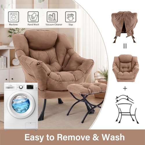 Lazy Chair with Ottoman, Soft Comfy Chair - Image 4