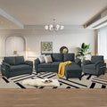 4 Piece Convertible Sectional Sofa Set, Modern Linen Small L Shaped Couch by Chireca