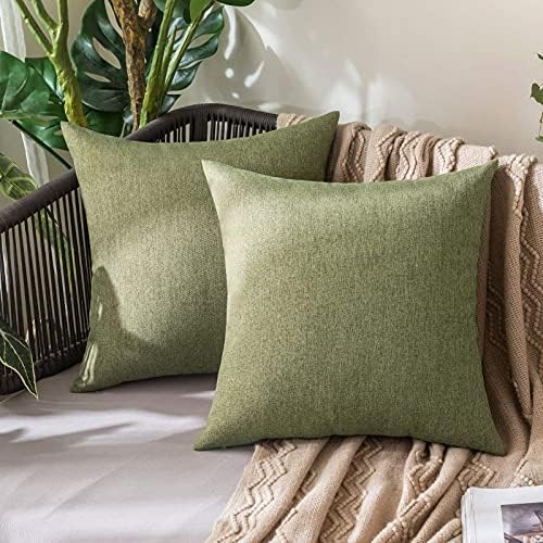 MIULEE Decorative Outdoor Pillow Covers Christmas Euro 26x26 Dark Green by MIULEE