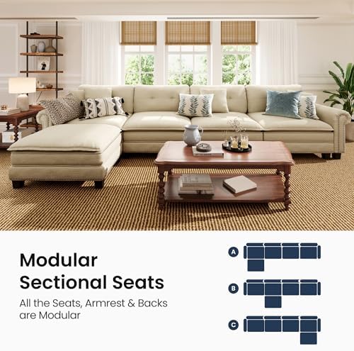 PHI VILLA 150" Oversized Modular Sectional Couch L Shaped - Image 7