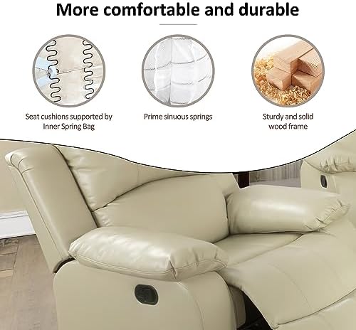 A Ainehome Living Room Furniture Set Leather Recliner Sofa Set Loveseat Chair - Image 6