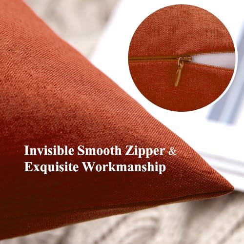MIULEE Decorative Outdoor Pillow Covers Fall 16x16 Burnt Orange - Image 3