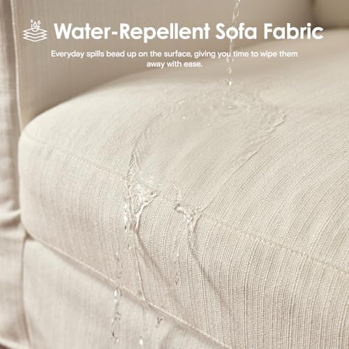 118" Oversized Cloud Couch, Classic Farmhouse Water-Repellent Chenille - Image 5