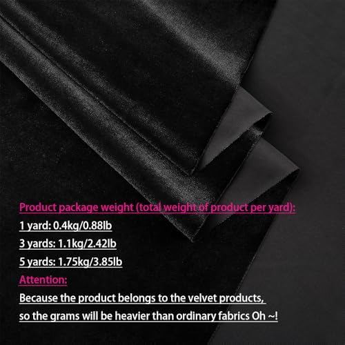 Black Velvet Fabric by The Yard, 3 Yards - Image 3