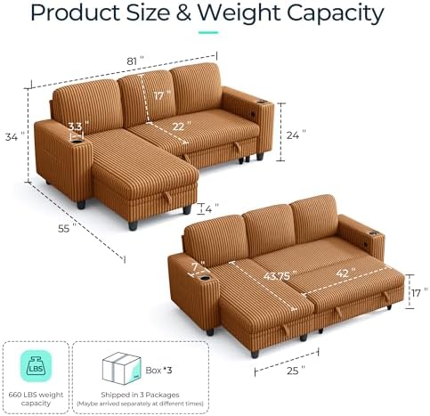 LINSY HOME Sectional Couches for Living Room - Image 2