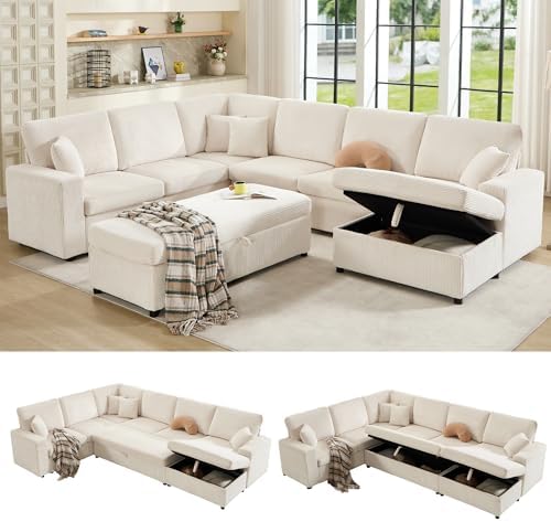 130" Sectional Couches for Living Room, Modular Sectional Sofa by AMERLIFE