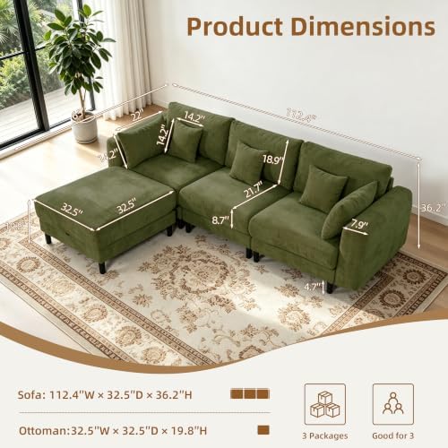 112.4'' Cloud Couch, L Shaped Modular Sectional Sofa - Image 2