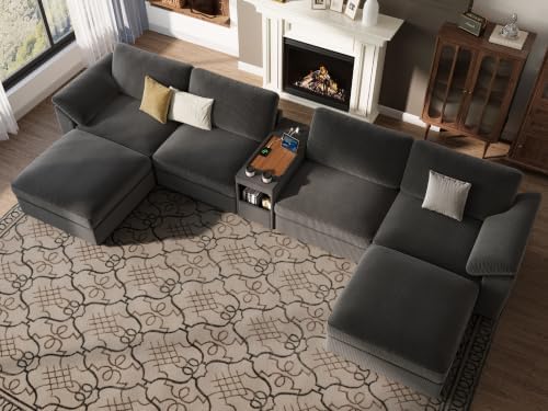 EASE MOOSE Oversized U Shape Sectional Modular Sofa, Large Deep Seat Couch - Image 3