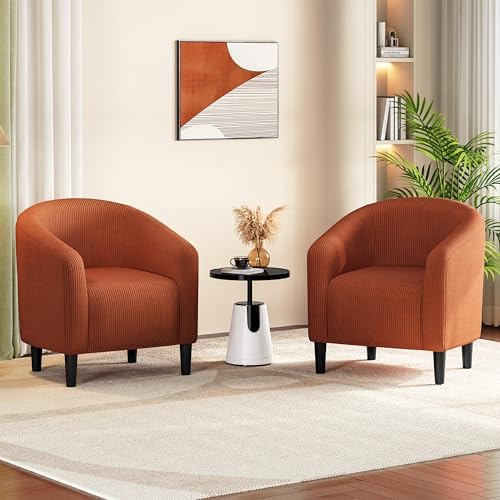 Yaheetech Compact Corduroy Accent Chairs Set of 2 - Image 2