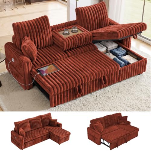 KCGKCG 81" Sectional Sleeper Sofa Bed by KCGKCG