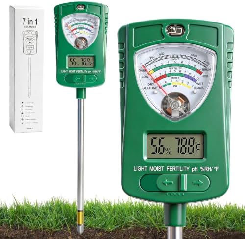 7-in-1 Soil Test Kit with 90° Rotatable Head, Soil Tester by FOTSHARER