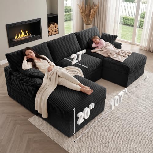 Boneless Couch with Storage, 48.6" Extra Deep-High Seat Modular Sectional Sofa - Image 2