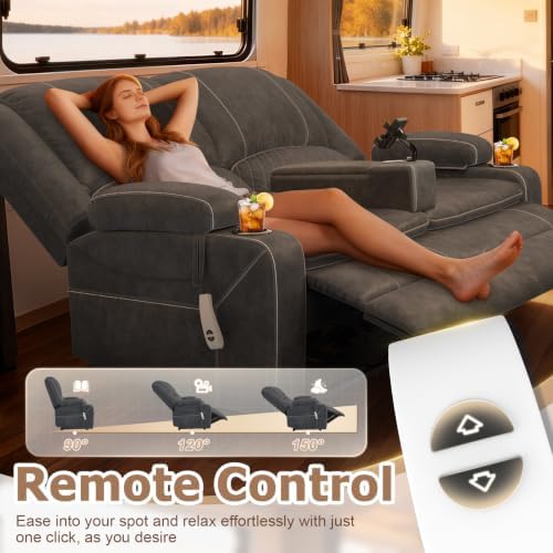 Power Loveseat Recliner Wall Hugger, Reclining Loveseat - Image 4