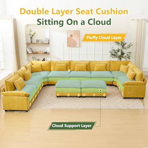 Oversized Modular Sectional Sofa Set, Convertible Deep Seat Cloud Couch - Image 3