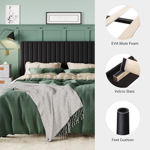 Allewie Queen Bed Frame, Velvet Upholstered Platform Bed - Image 5