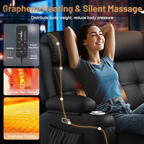 Home Theater Seating, 3 Seat Power Loveseat Recliner Sofa - Image 3