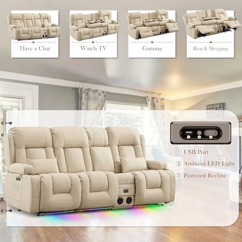 TUNYI Power Loveseat Recliner Sofa - Image 3