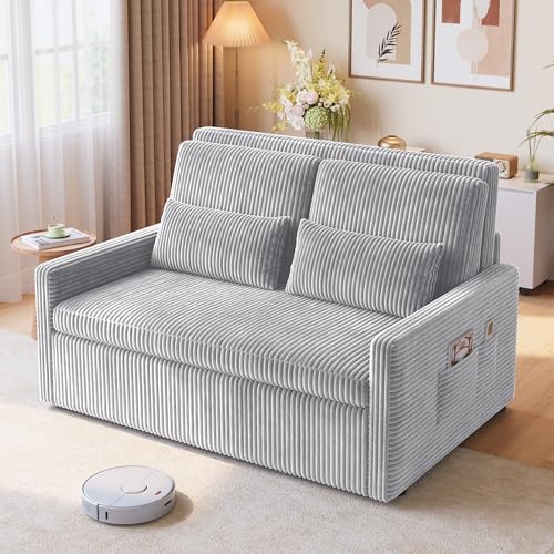 Ahomly 3 in 1 Pull Out Convertible Sofa Bed, 77.2'' Extended Length - Image 4