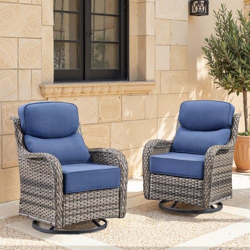 Swivel Patio Chairs sofa Set of 2 by Bellefurn