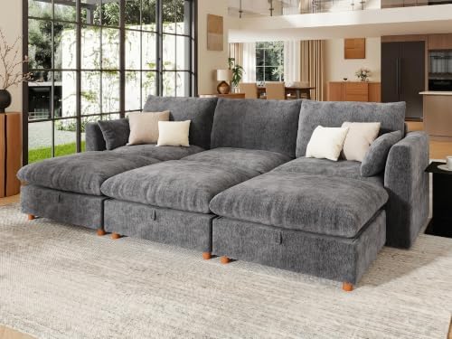 WorthFurni Oversized Modular Sectional Sofa, Comfty 6 Seat Modular Sofa by WorthFurni