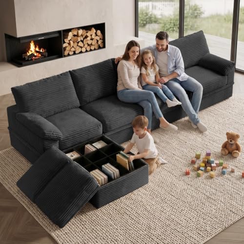 Boneless Couch with Storage, 48.6" Extra Deep-High Seat Modular Sectional Sofa - Image 7