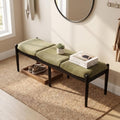 DUOMAY 55'' Modern Ottoman Bench, Chenille Upholstered Entryway Bench Bedroom by DUOMAY