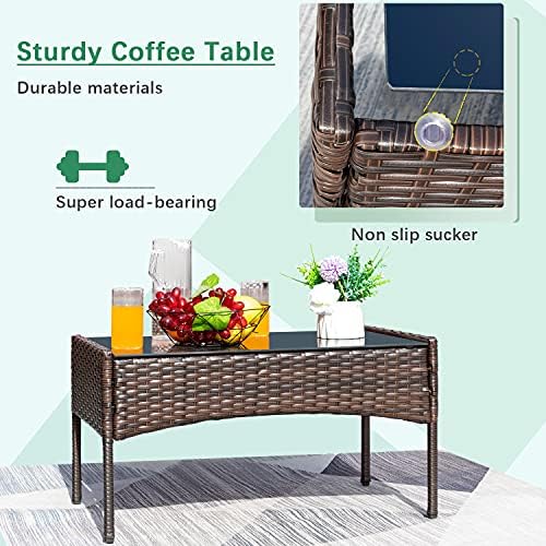 Greesum Patio Furniture 4 Pieces Conversation Sets - Image 4