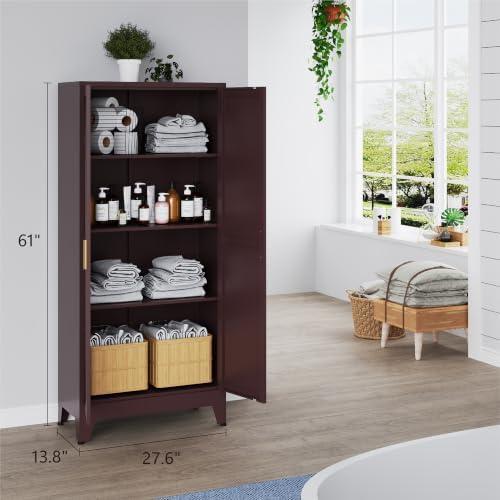 Washsemba 61" Tall Farmhouse Metal Pantry Cabinet, Kitchen Pantry Storage - Image 7