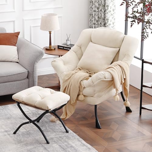Lazy Chair with Ottoman, Comfy Reading Chair by HomeEastllyHome