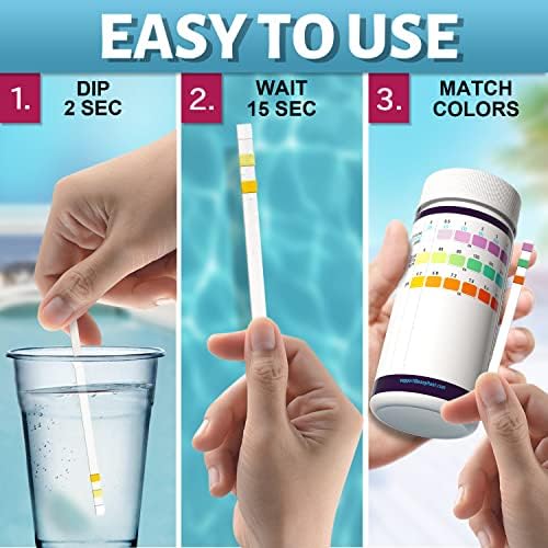 EASYTEST 150Pcs 3-Way Hot Tub, Spa and Pool Test Strips - Image 6