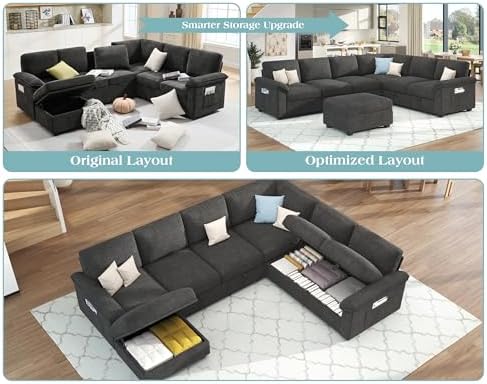 Jocisland 105" Sofa Bed, Sectional Sleeper Sofa - Image 5