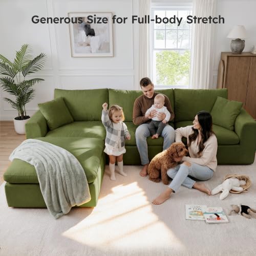 119" Modular Sectional Cloud Sofa, No Assembly Boneless Couch - Image 3