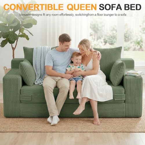Oversize Loveseat Boneless Convertible Sofa Bed, Folding Floor Futon Sleeper - Image 3