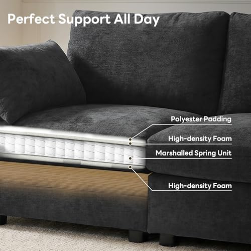 Iroomy Modular Sectional Loveseat Couch, Modern Chenille Sofa - Image 6