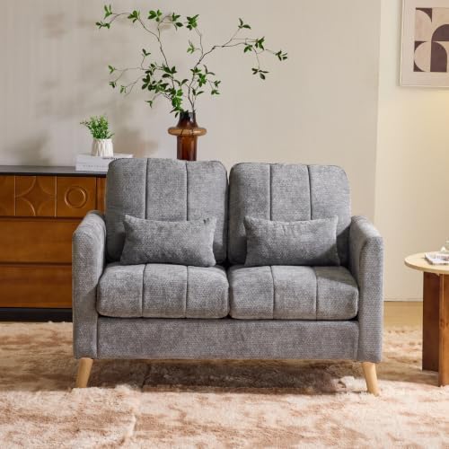 VINGLI 47.2" Tufted Chenille Loveseat, 7.9" Thick Padded Back - Image 2