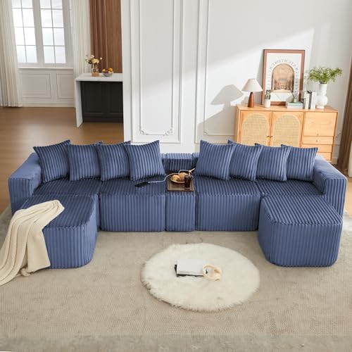 ivoros 137 Inch Modular Sectional Sofa Couch, Oversized Modern Cloud Couch - Image 2