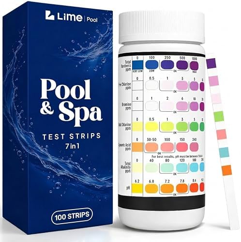 100 Pcs 7-Way Hot Tub, Spa & Pool Test Strips by Craft911byLIME