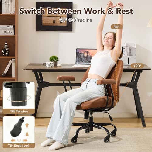 YFO Home Office Desk Chair Office Rubber Casters Ergonomic Computer Chair - Image 3