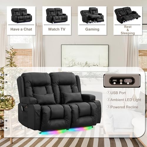 TUNYI Power Loveseat Recliner Sofa - Image 4