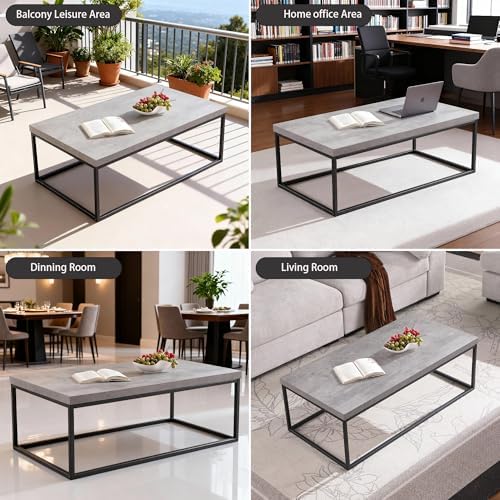 CENSI 47-Inch Grey Marble Accent Coffee Table/Center Table - Image 4