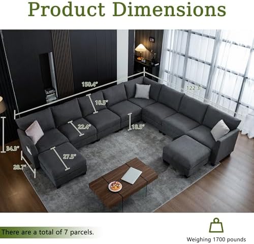 150.4" Large Sectional Couches for Living Room - Image 2