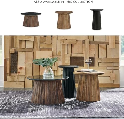 Signature Design by Ashley Ceilby Round Pedestal Accent Side Table - Image 5