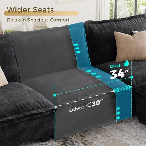 2 Seater Loveseat Sofa, 85 Inch Modular Sectional Cloud Couches - Image 6