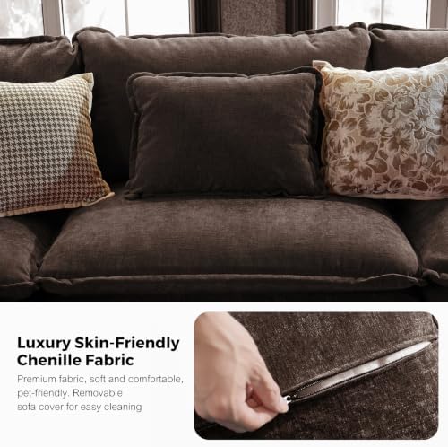 ELUCHANG 150" Oversized Modular Sectional Sofa, Comfy U Shaped Cloud Couch - Image 5