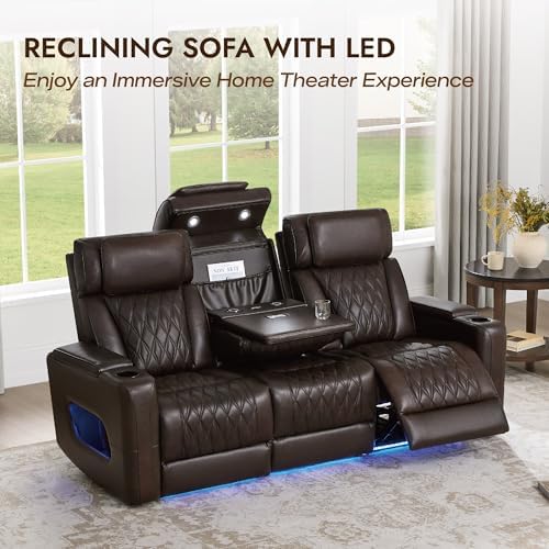 Watson & Whitely Genuine Leather Power Reclining Sofas & Chair Set - Image 3