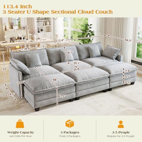 Hanherry Modular Sectional Sofa, Cloud Couch - Image 2