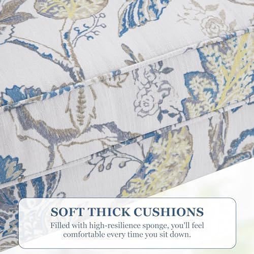 HUIMO Printed Wingback Accent Chair, Linen Upholstered High Back Armchair - Image 5
