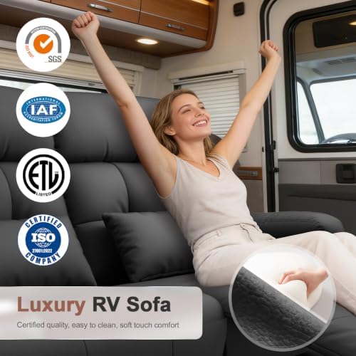 Reclining Loveseat Sofa, RV Loveseats Recliner Sofas Wall Hugger, Double - Image 3