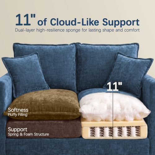 52" Loveseat Sofa, Cloud Love Seat Small Couches - Image 3